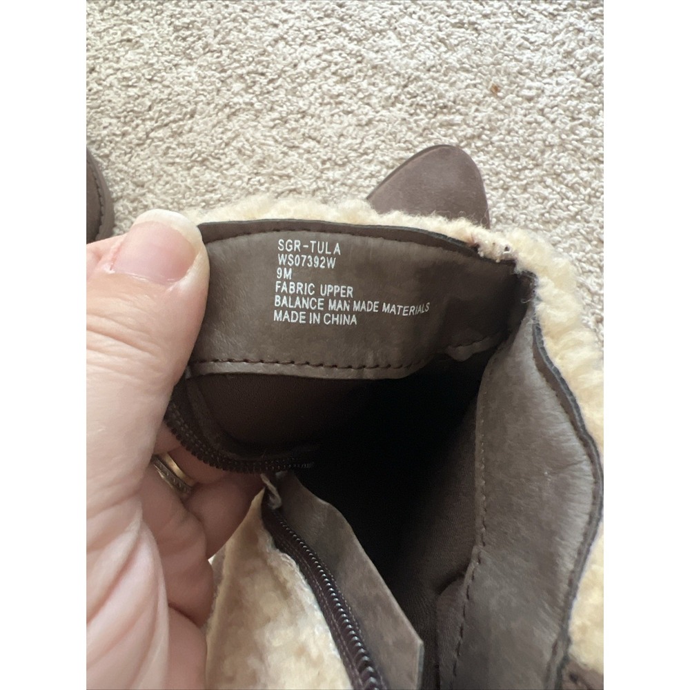 Womens Sugar Tula Western Booties ‎ Sherpa Sz 9 - Picture 7 of 7